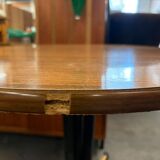 Vintage round side table / side table with black star base