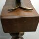 Medieval 2-light chandelier ~ hammered and patinated wrought iron ~ oak ~ 60s ~ France