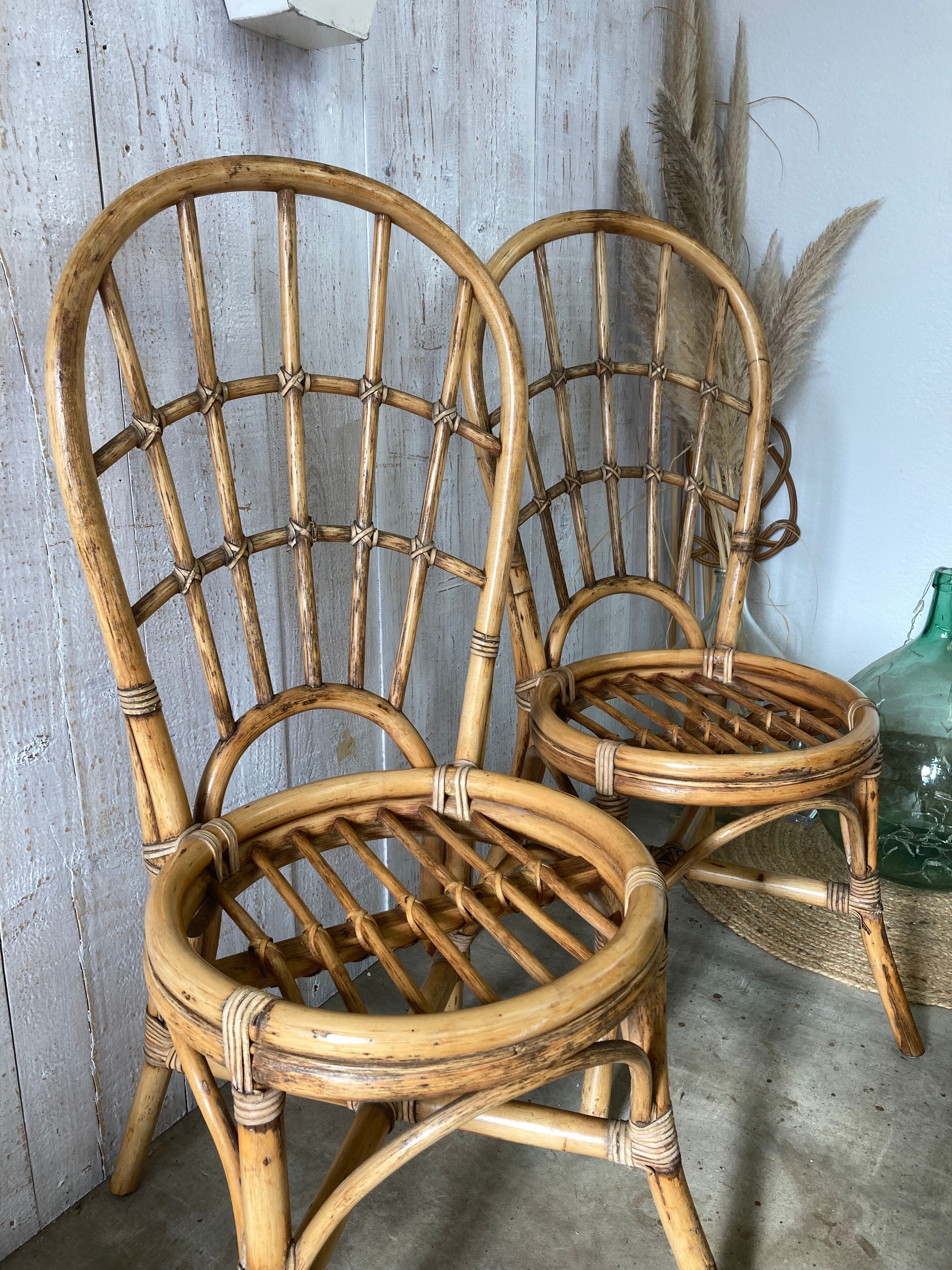 Pair of rattan chairs