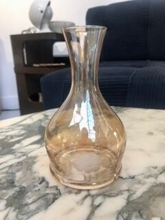 Engraved glass vase