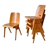 Series of 4 stackable chairs
