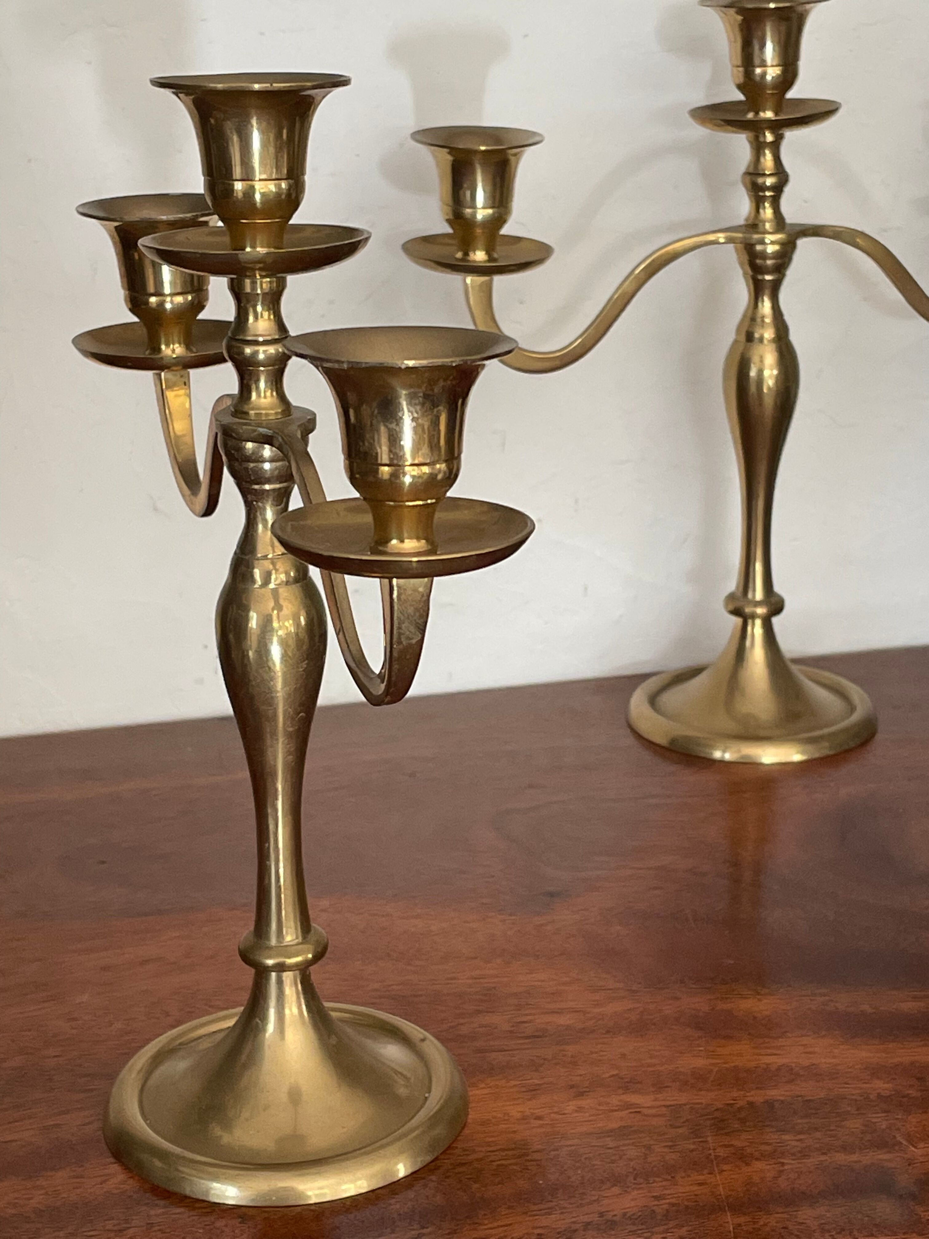 Pair of brass candlesticks