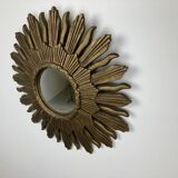 Miroir vintage doré sunburst