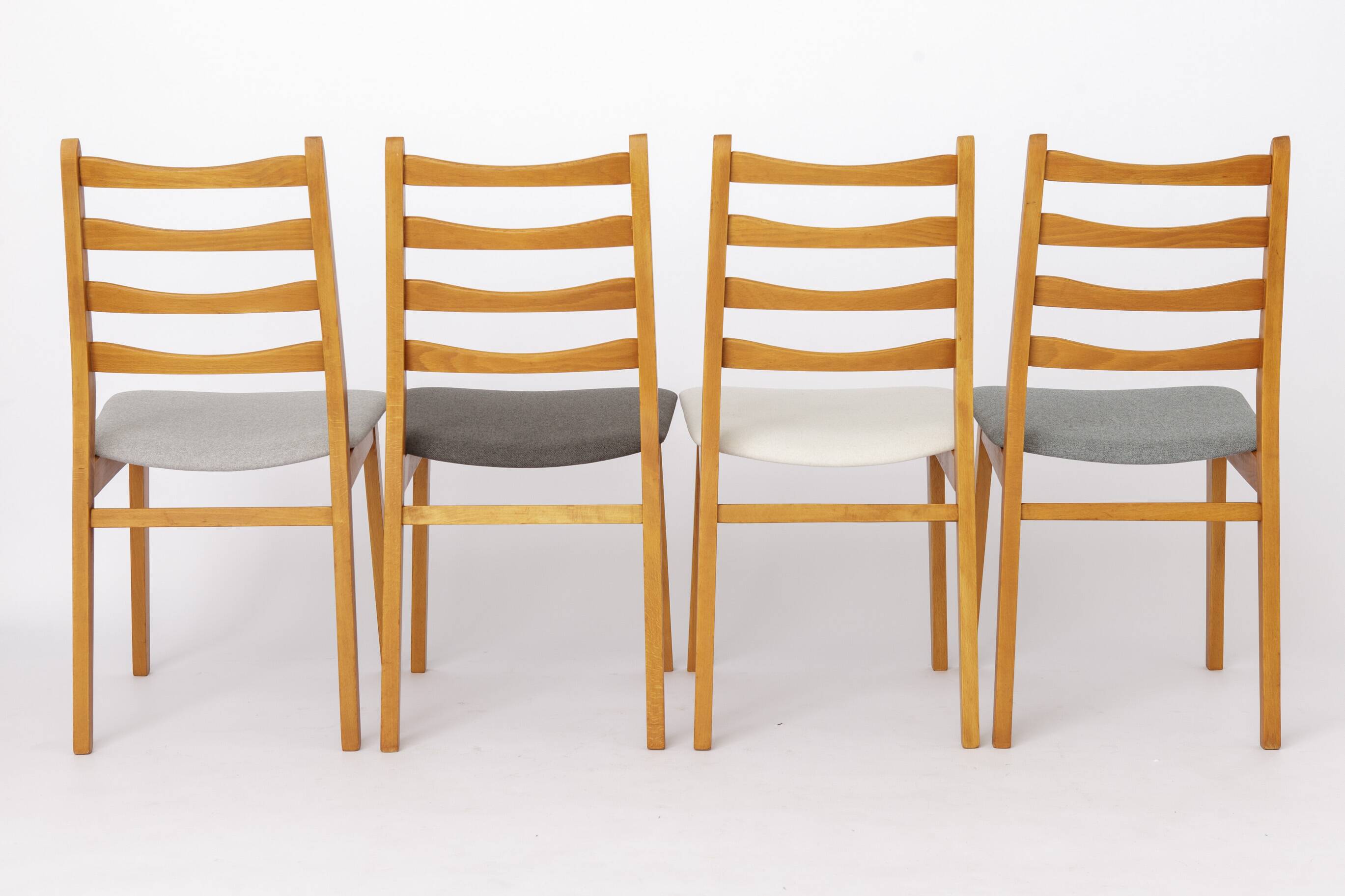 Set of 4 Vintage Beech Dining Chairs, Mid Century Modern, German 1960s