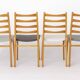 Set of 4 Vintage Beech Dining Chairs, Mid Century Modern, German 1960s