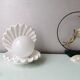 Vintage ceramic table lamp oyster with pearl, eighties