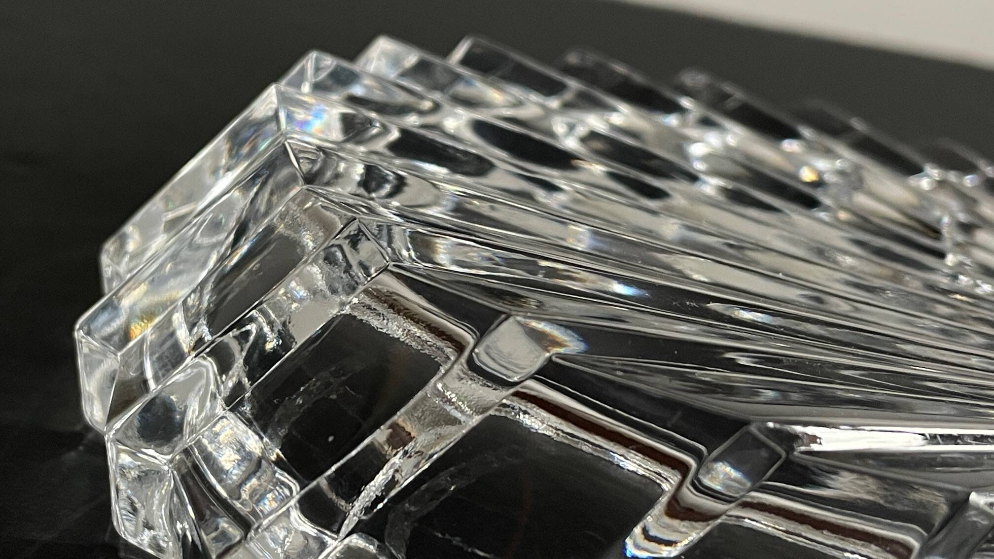 Vintage Crystal Ashtray in Seashell Shape