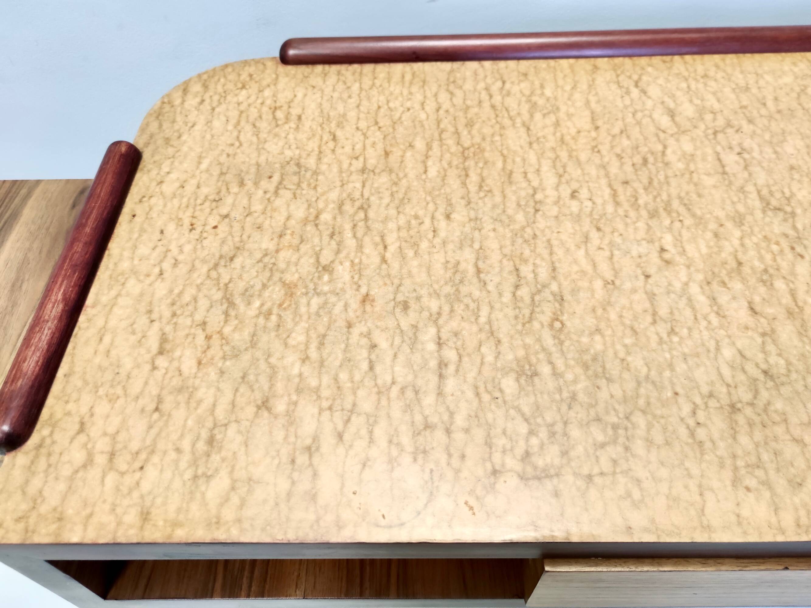 Art Deco desk in walnut, birch and beech, Brianza, Italy
