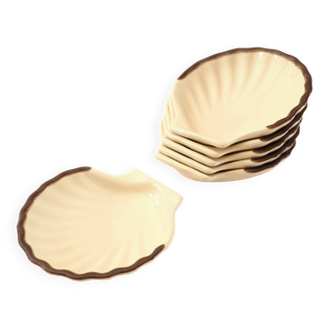 Set of 6 scallop shell bowls