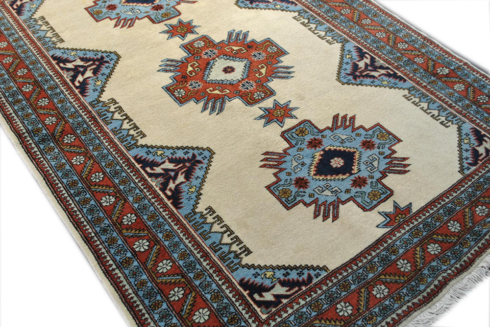 Authentic Persian carpet white background 205x140cm