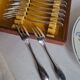 12 Christofle Versailles model cake forks in silver-plated metal.