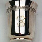 Vintage Timbale Christofle, monogrammed silver metal