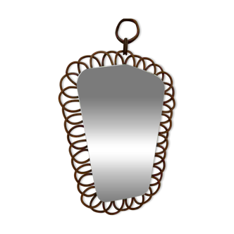 Miroir en rotin