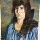 Portrait of a Woman on Canvas, Early 20th Century, Signed