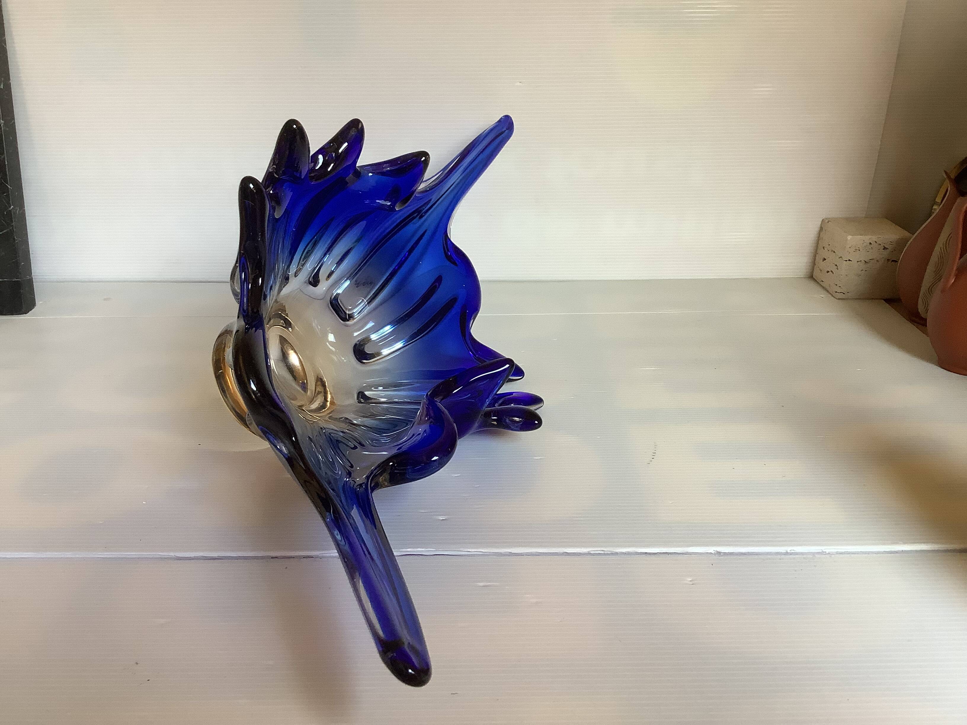 Large cobalt blue centerpiece