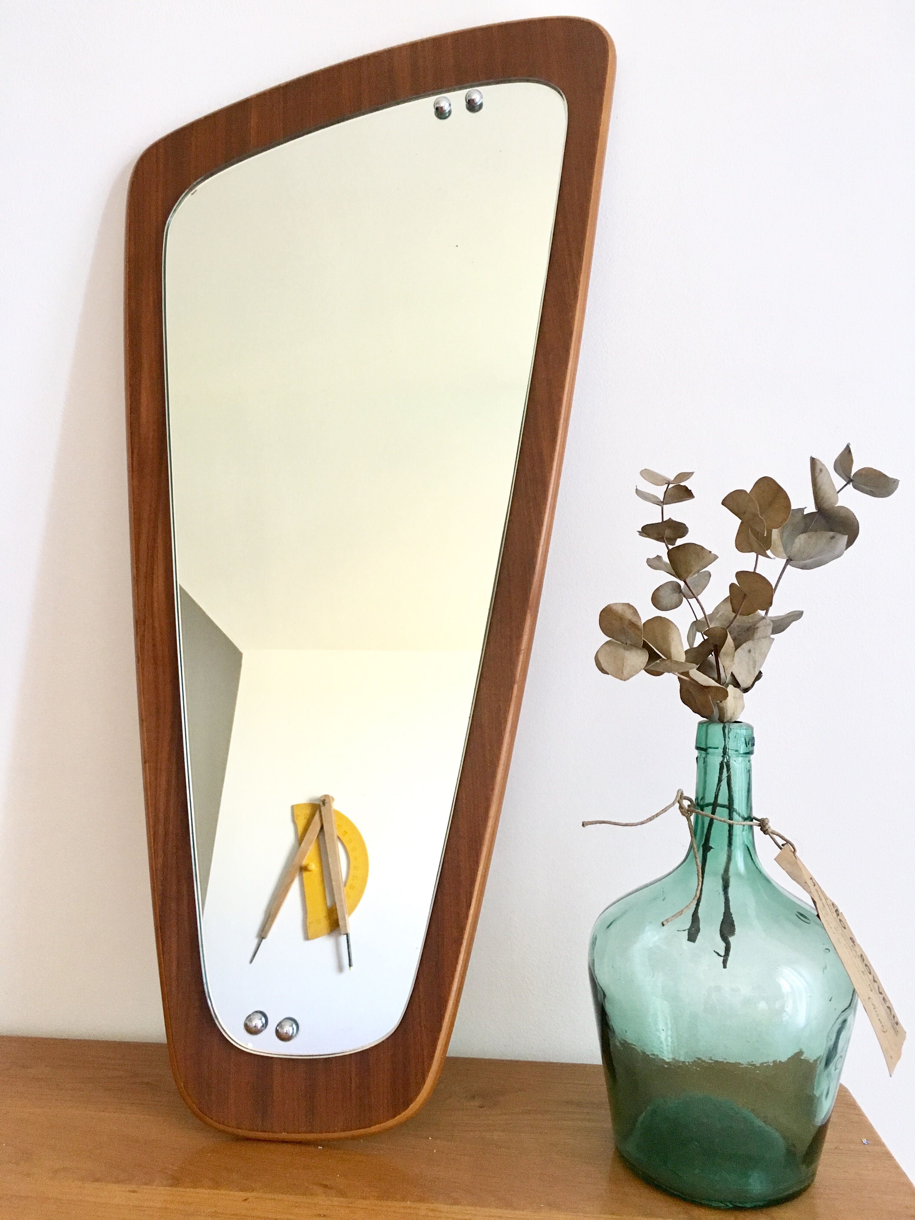 Asymmetrical Scandinavian mirror 77x37cm