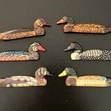 6 duck knife holders in lacquered wood