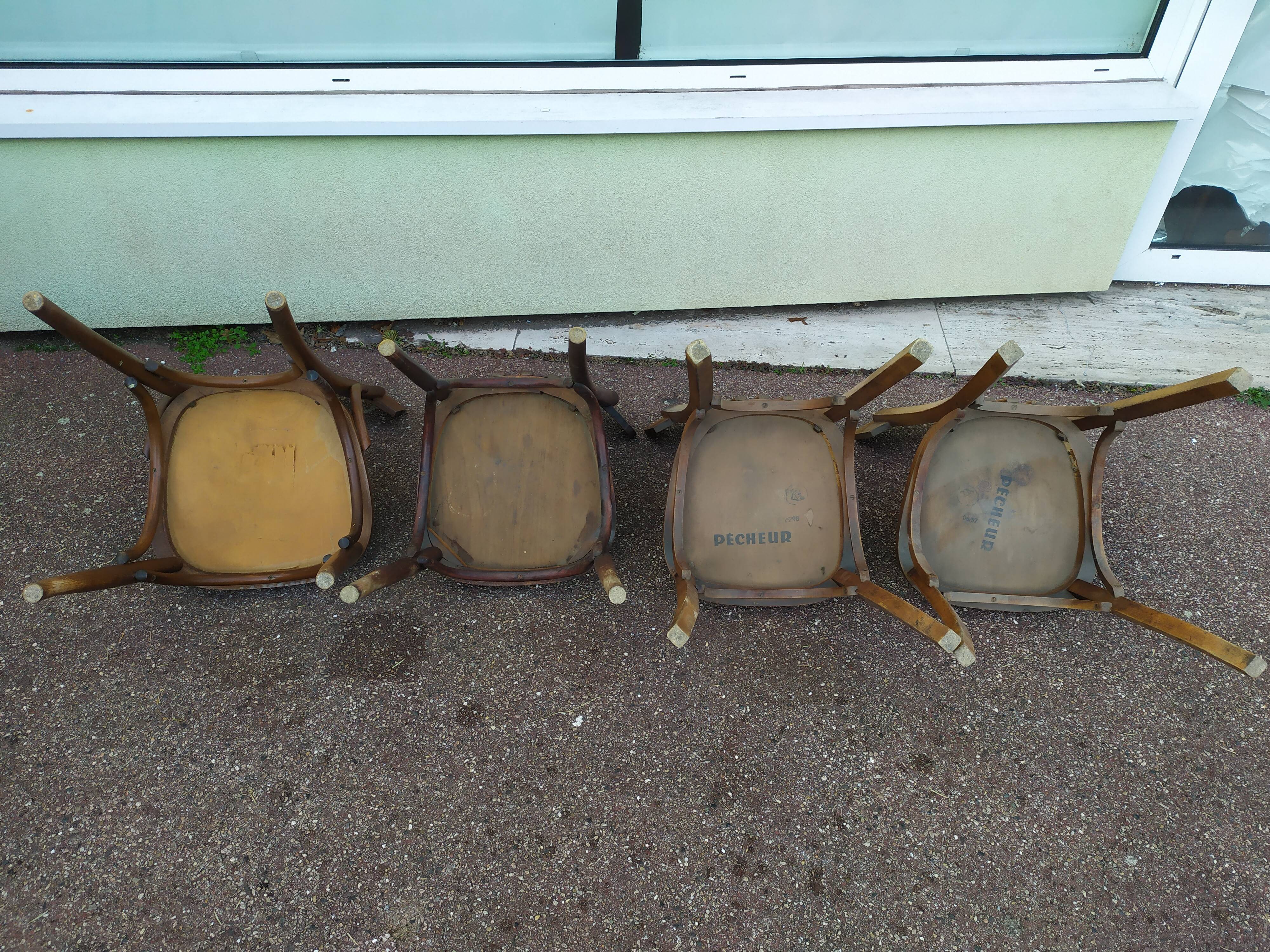Ensemble de 4 chaises de bistrot - vintage - bar