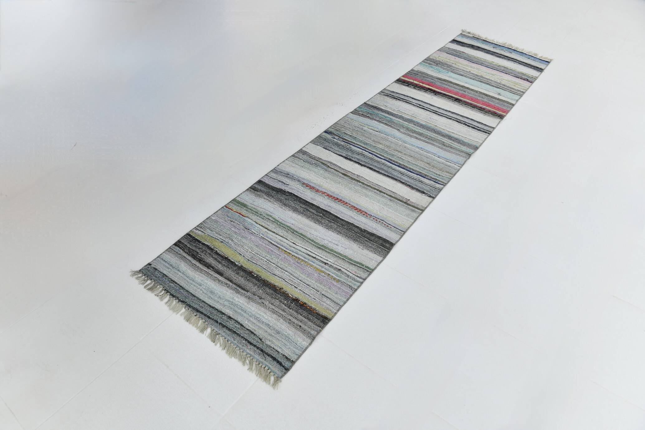 2x10 Rug For Hallway Vintage Kilim Runner Rug, 71x297Cm