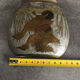 Vintage vase in enamelled brass decoration of duck flight 10.5 cm