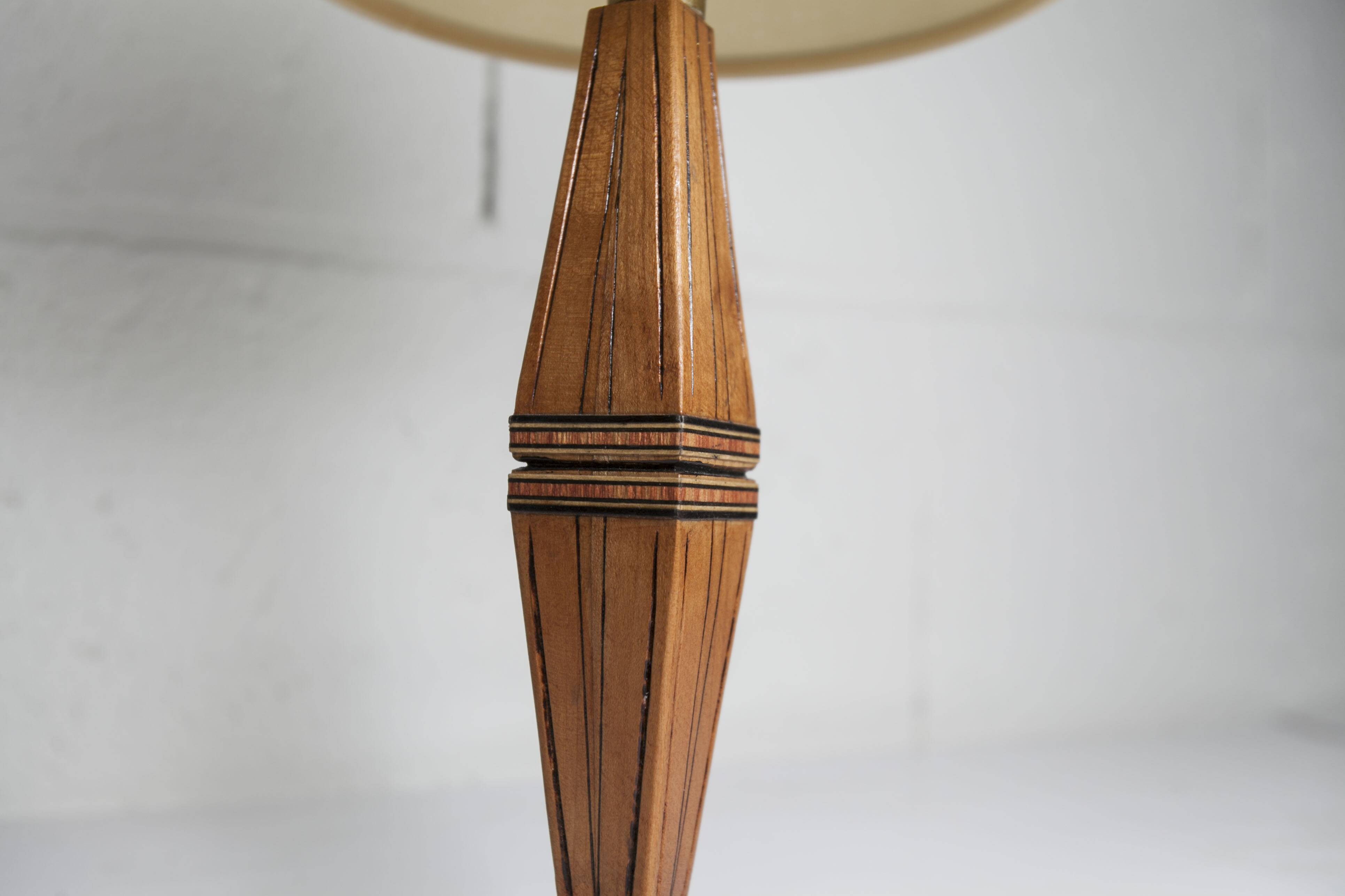 Table lamp 1930 art deco wood Verona marble