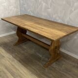 Oak stained monastery farmhouse table