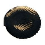 Black serving dish shape of vintage scallop shell