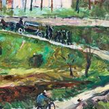 Funeral Procession, oil on panel