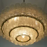 1960s vintage mid century doria ice glass CHANDELIER with 63 glass tubes