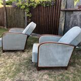 Duo de fauteuils club vintage