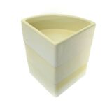 Elco white plaster corner flower pots, 1970s, set of 3.