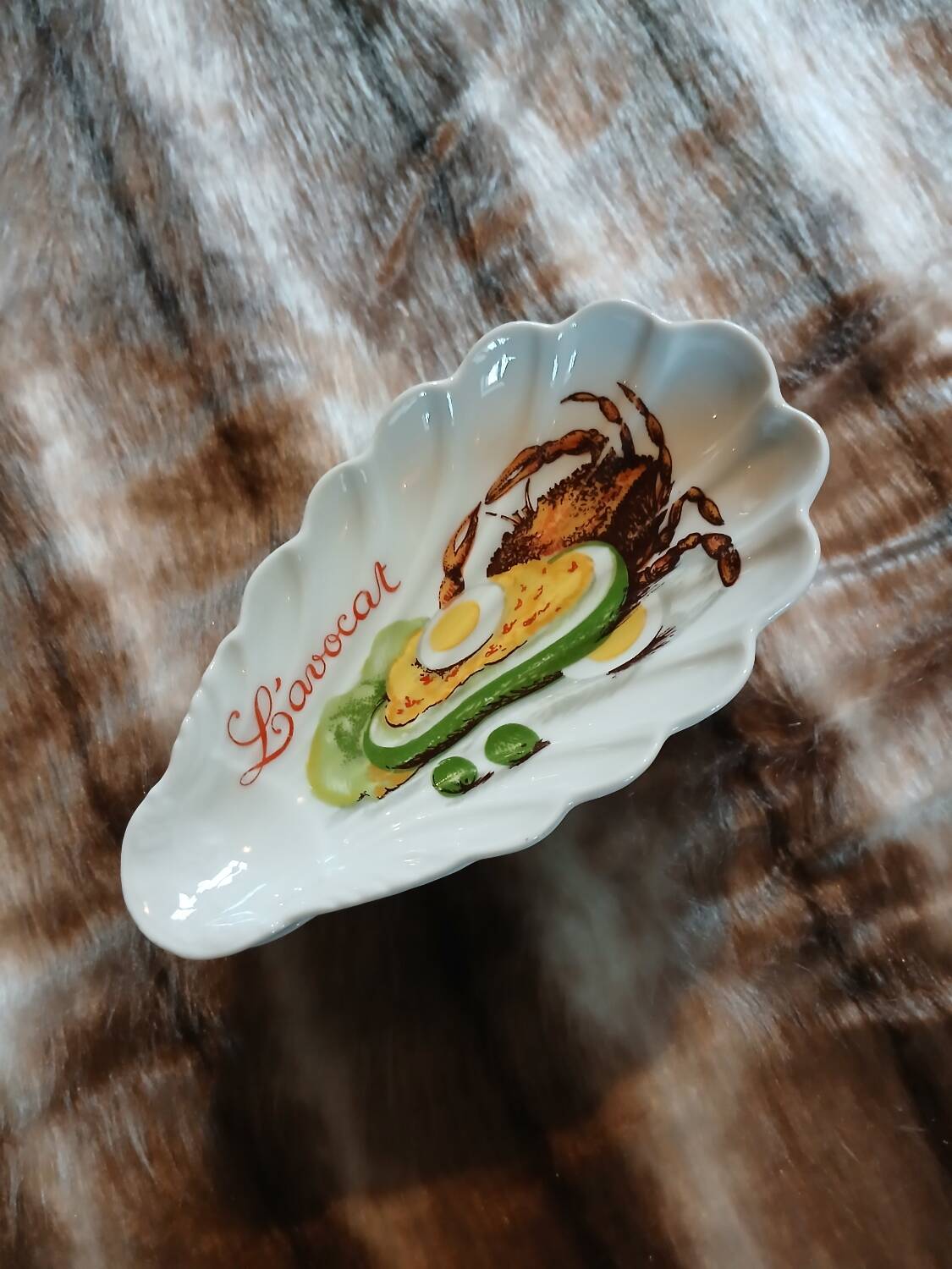 6 antique avocado cups
