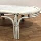 Table basse en rotin et osier tressé années 70