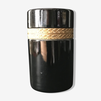 Black round box made of Murano glass