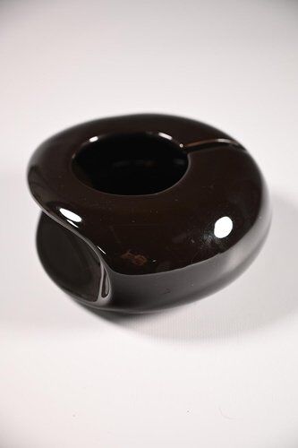 Model 411 Ashtray in Brown Glazed Ceramic from Sicart