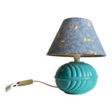 Lampe boule en céramique bleue vintage