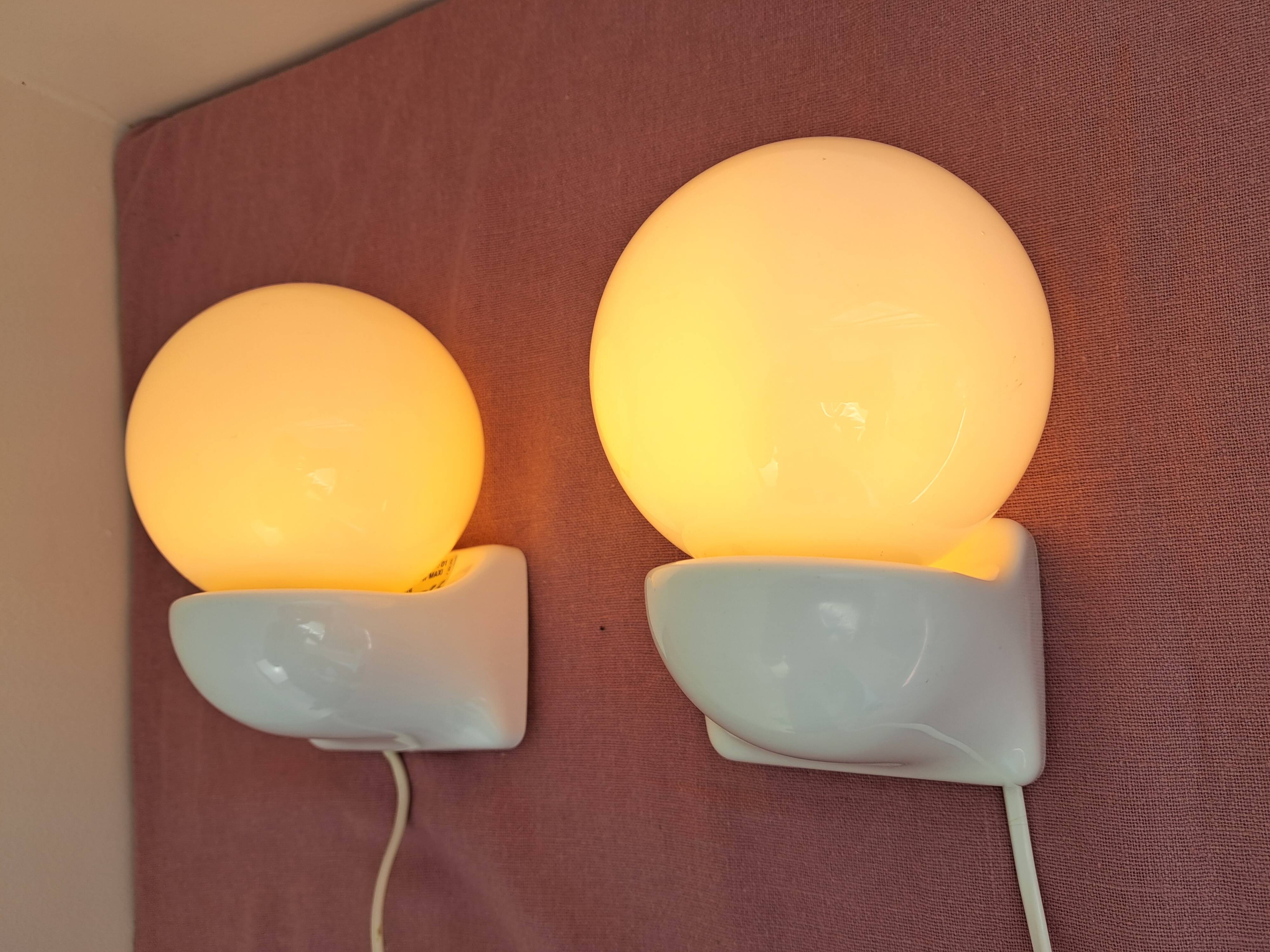 Pair of Syla night light or bathroom design space age