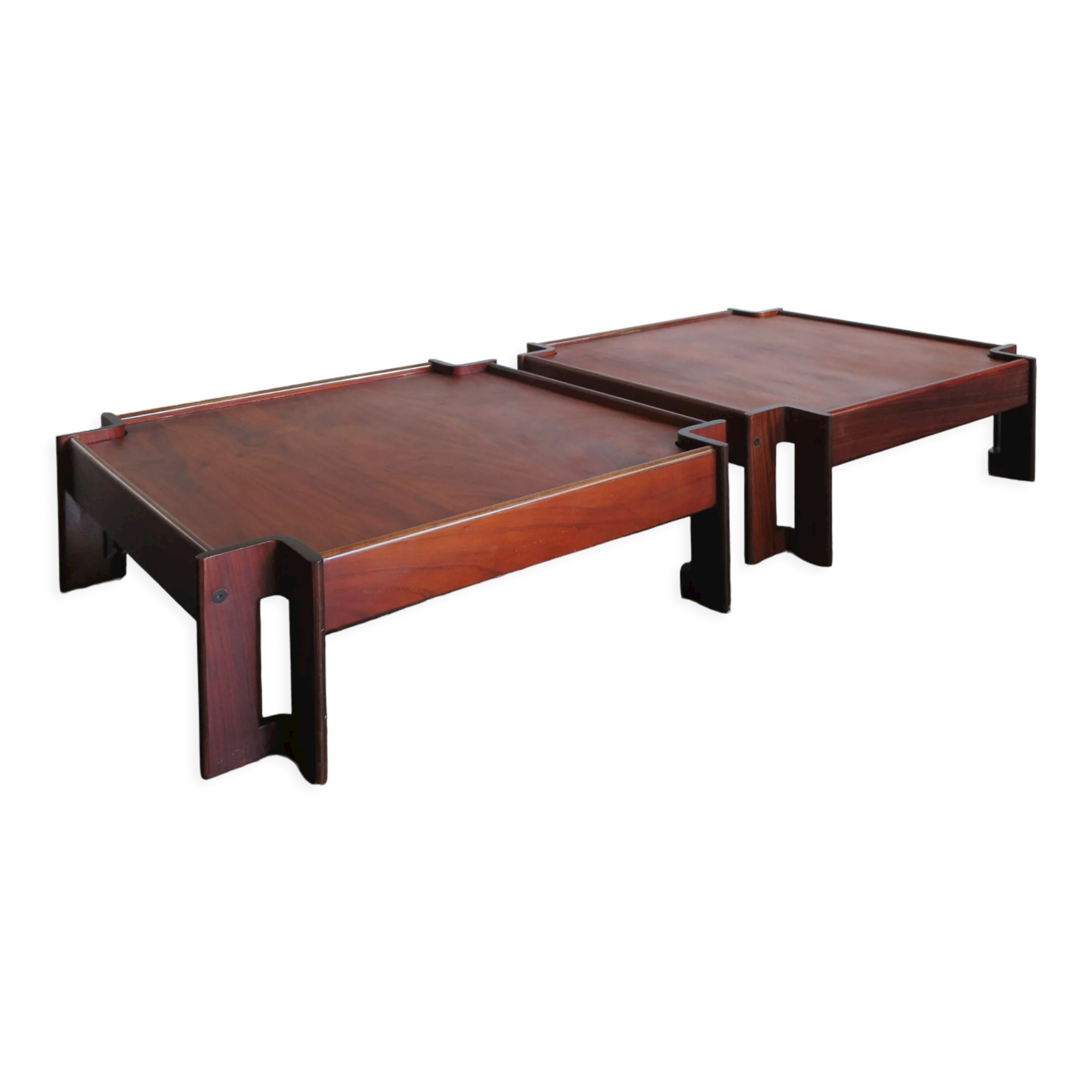 Italian rosewood coffe tables Zelda model design Sergio Asti for Poltronova, 1962