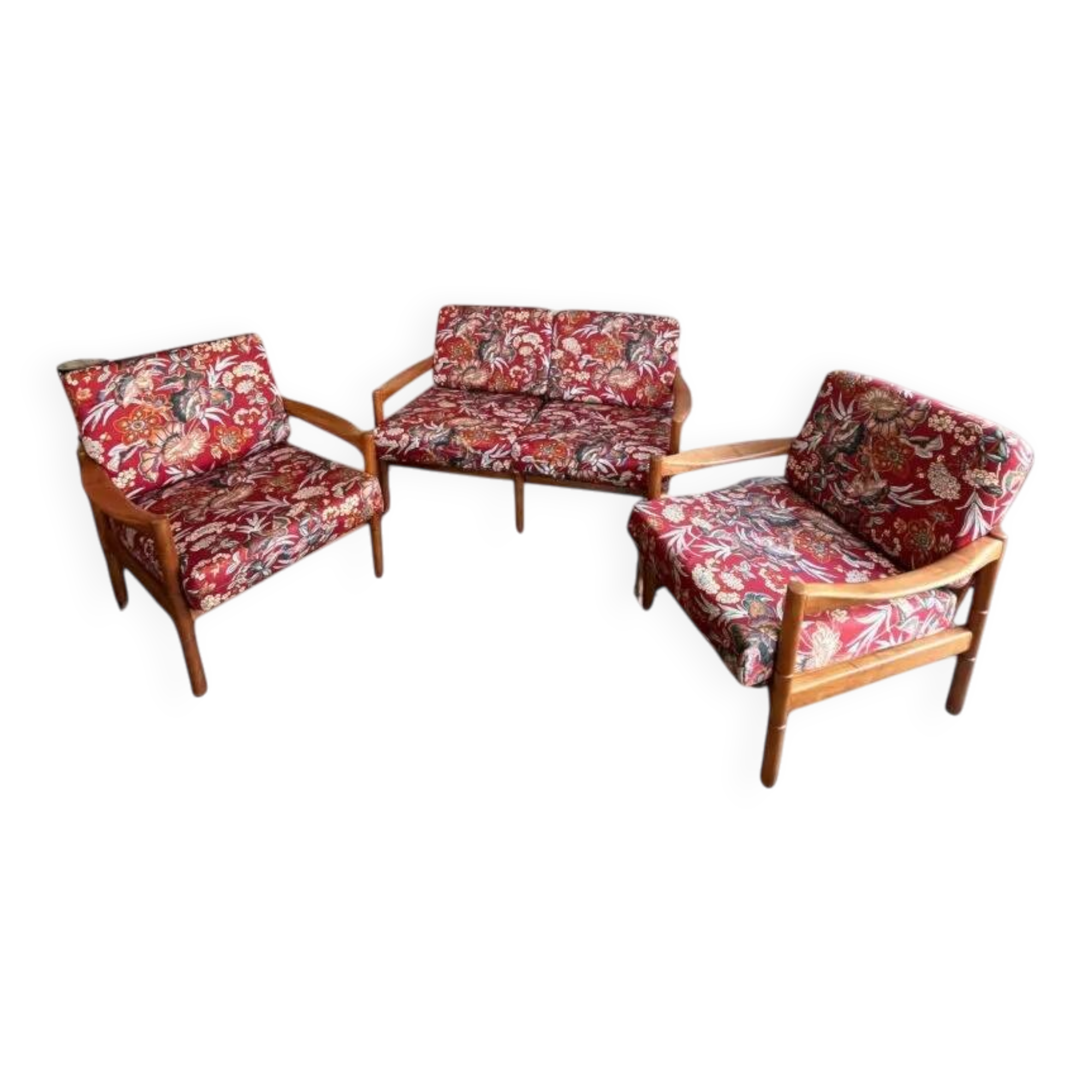 Mid-century floral sitting area