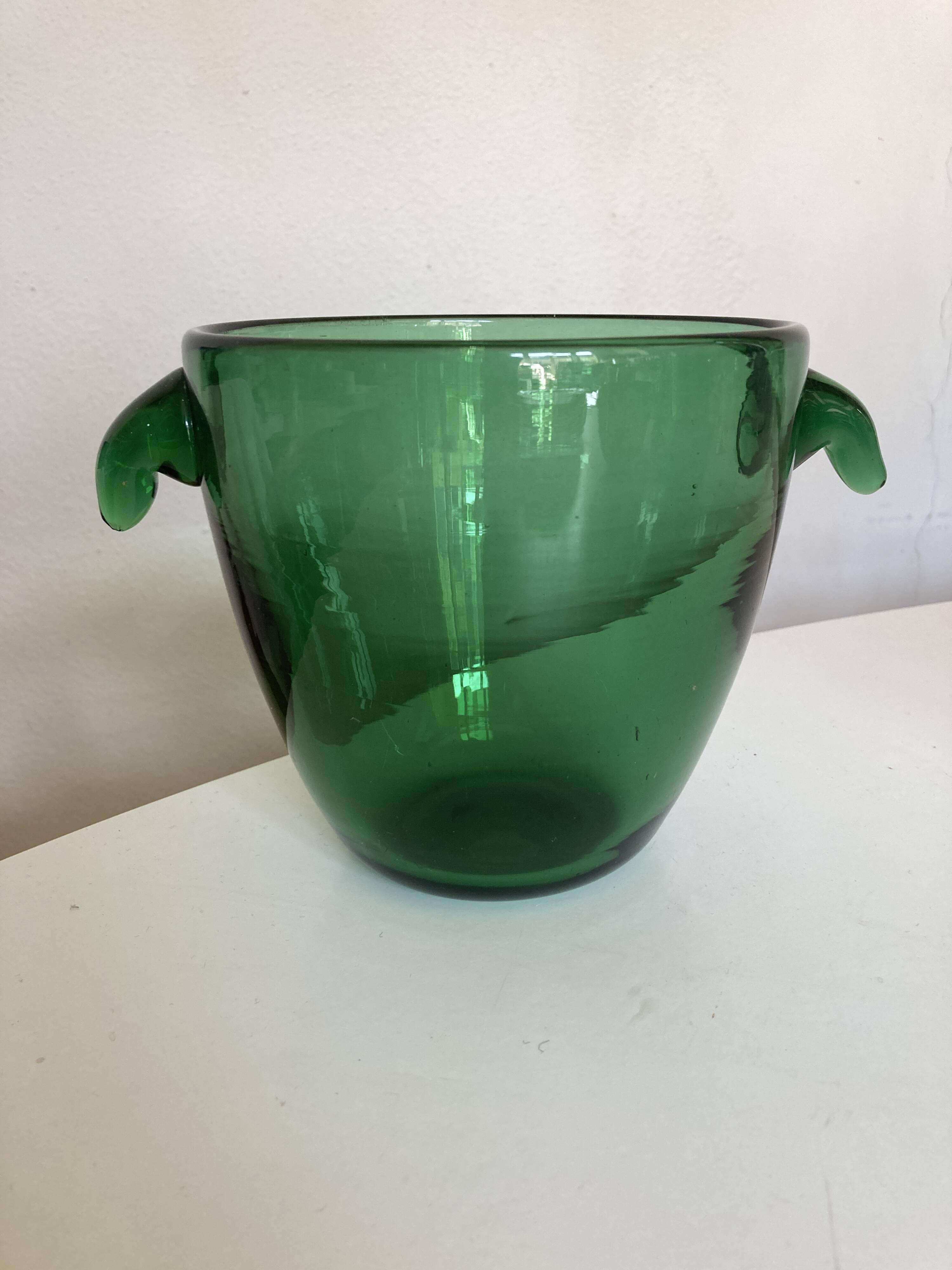 1960s blown glass ice bucket, Italian work