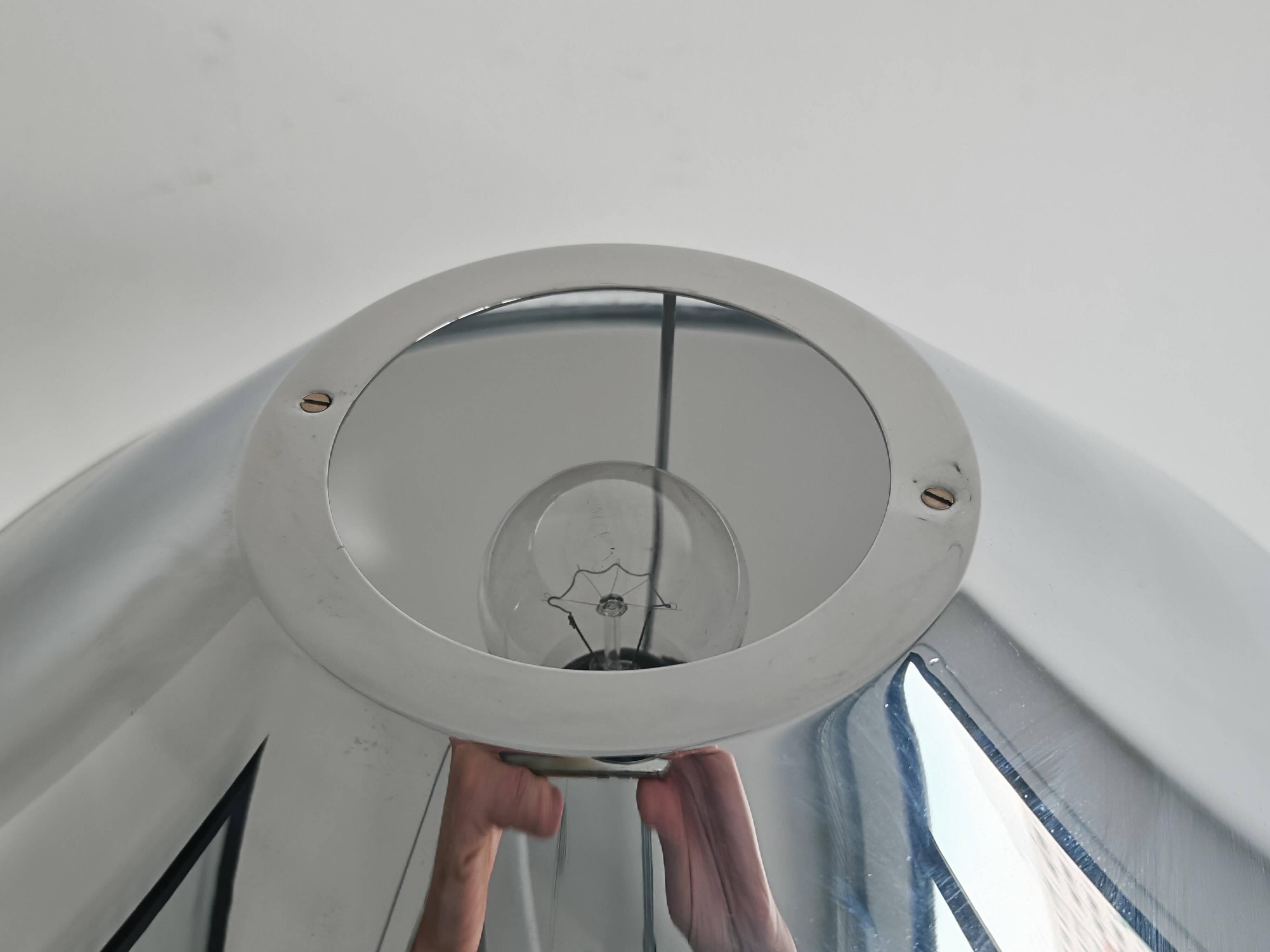 Space Age table lamp in nickel-plated steel, height adjustable, 1970s.