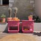 Vintage rattan bedside tables