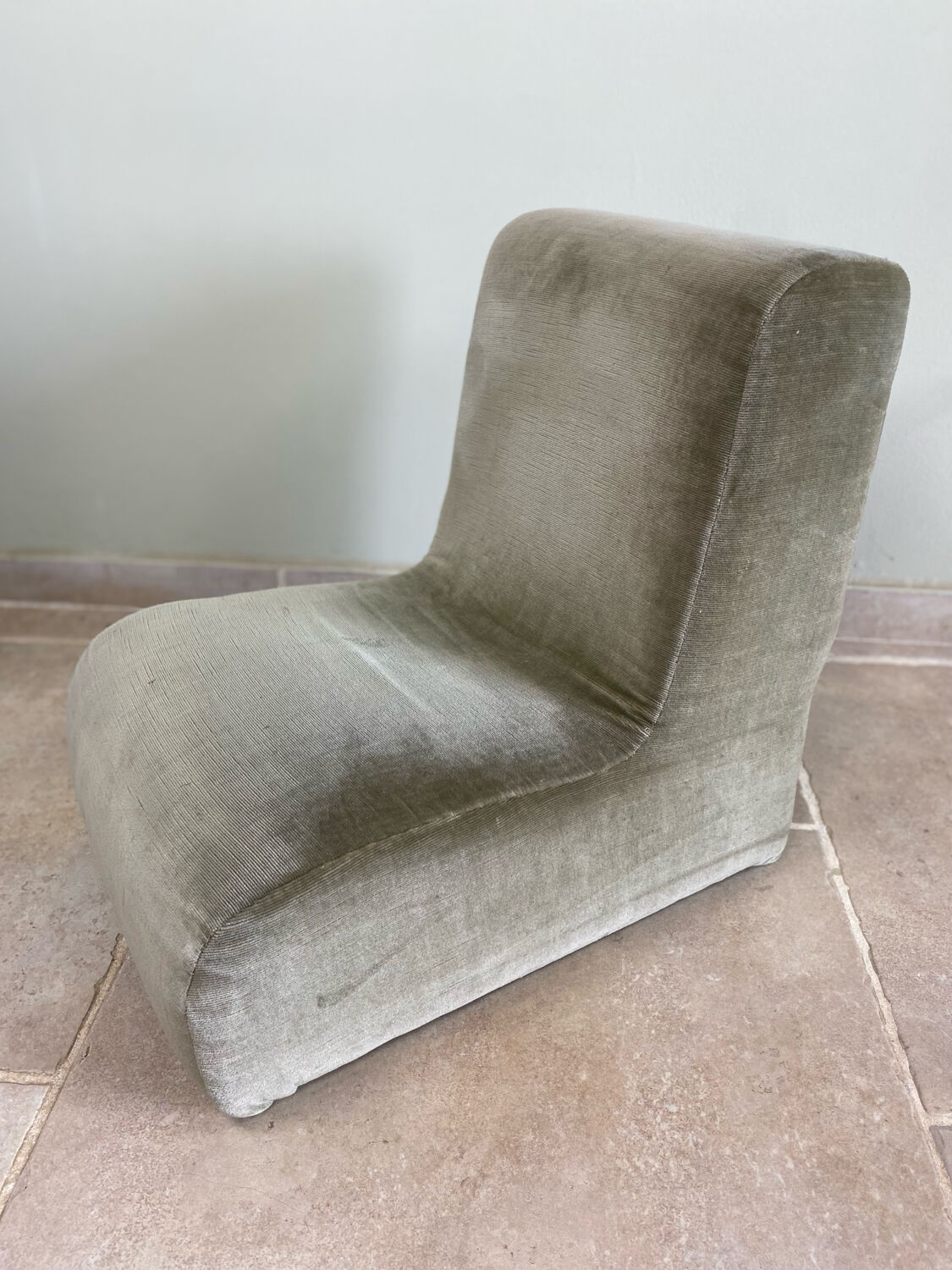 Vintage velvet children's armchair
