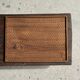 Rectangular solid teak platter with carved edges 33x24