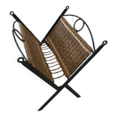 Pretty magazine rack in iron and braided rope