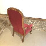 Voltaire red velvet armchair