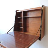 Teak wall-mounted secretary from the 50s / 60s