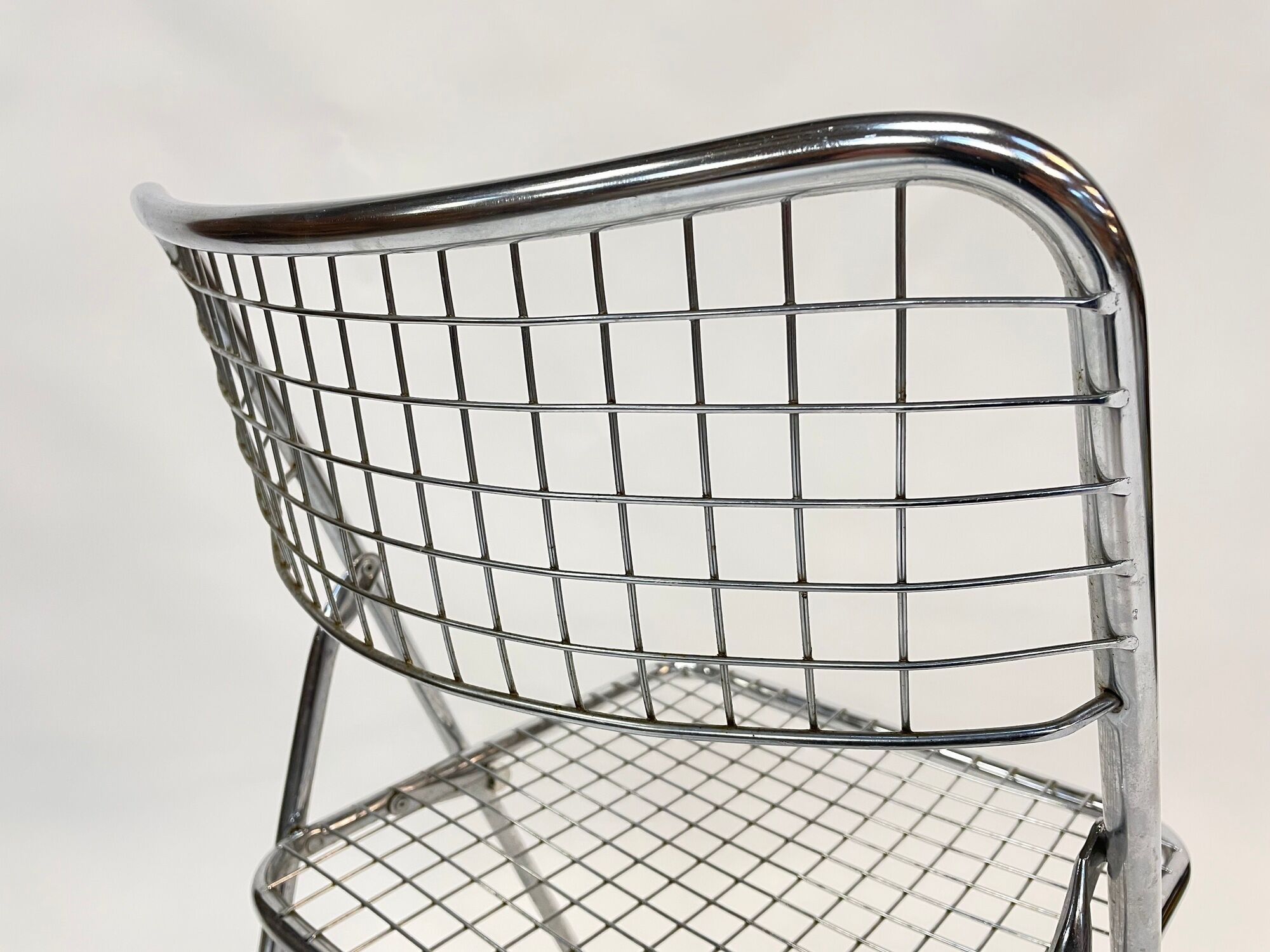 Set of four chrome folding chairs by Niels Gammelgaard for Ikea 1970