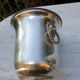 Champagne bucket decoration lion's head in silver metal