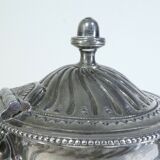 Silver flat silver metal teapot